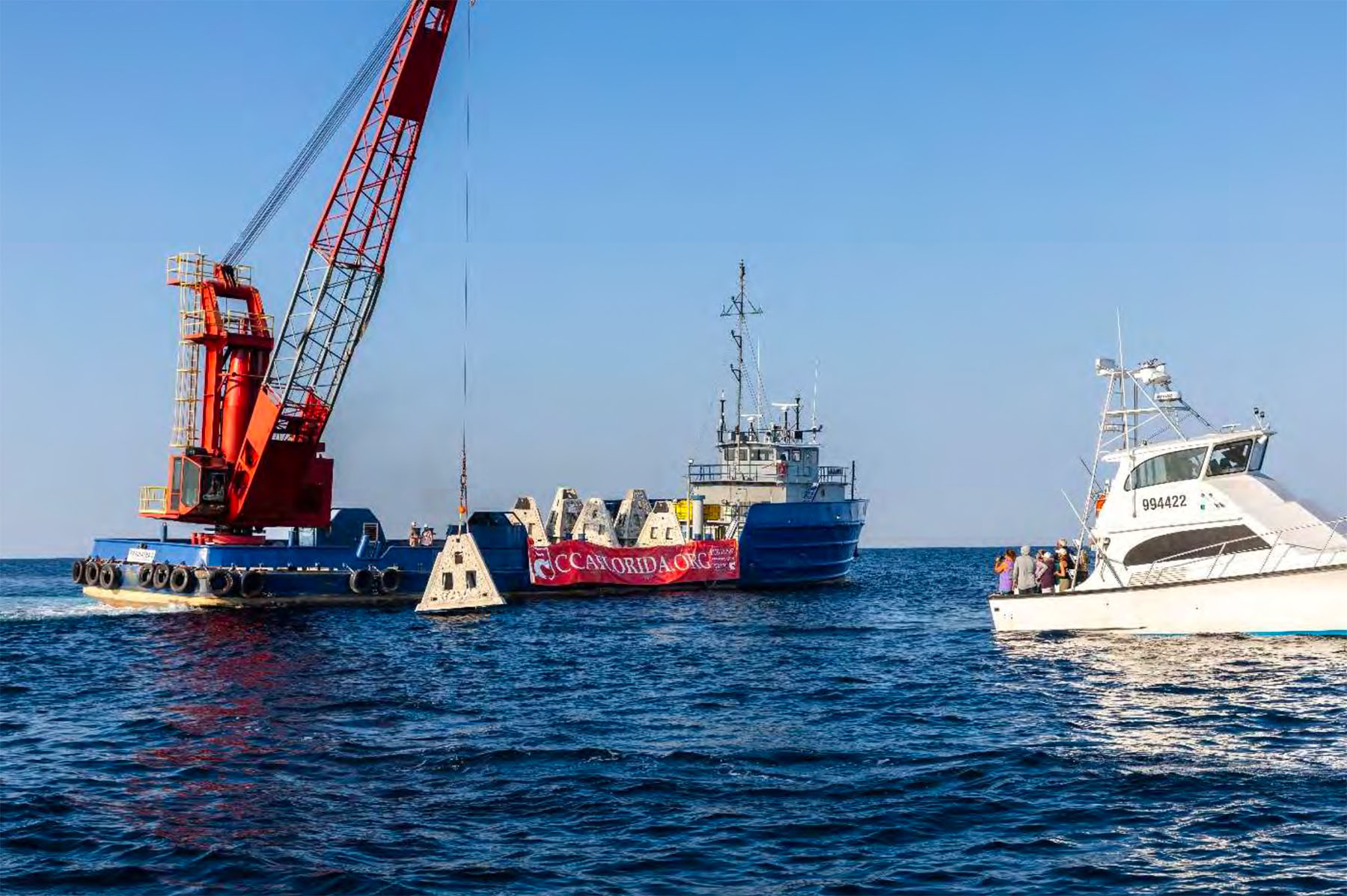 Maranatha II deploys artificial reefs built by students and donors as part of Okaloosa County’s FishAmerica Foundation & Brunswick Foundation grant opportunity.